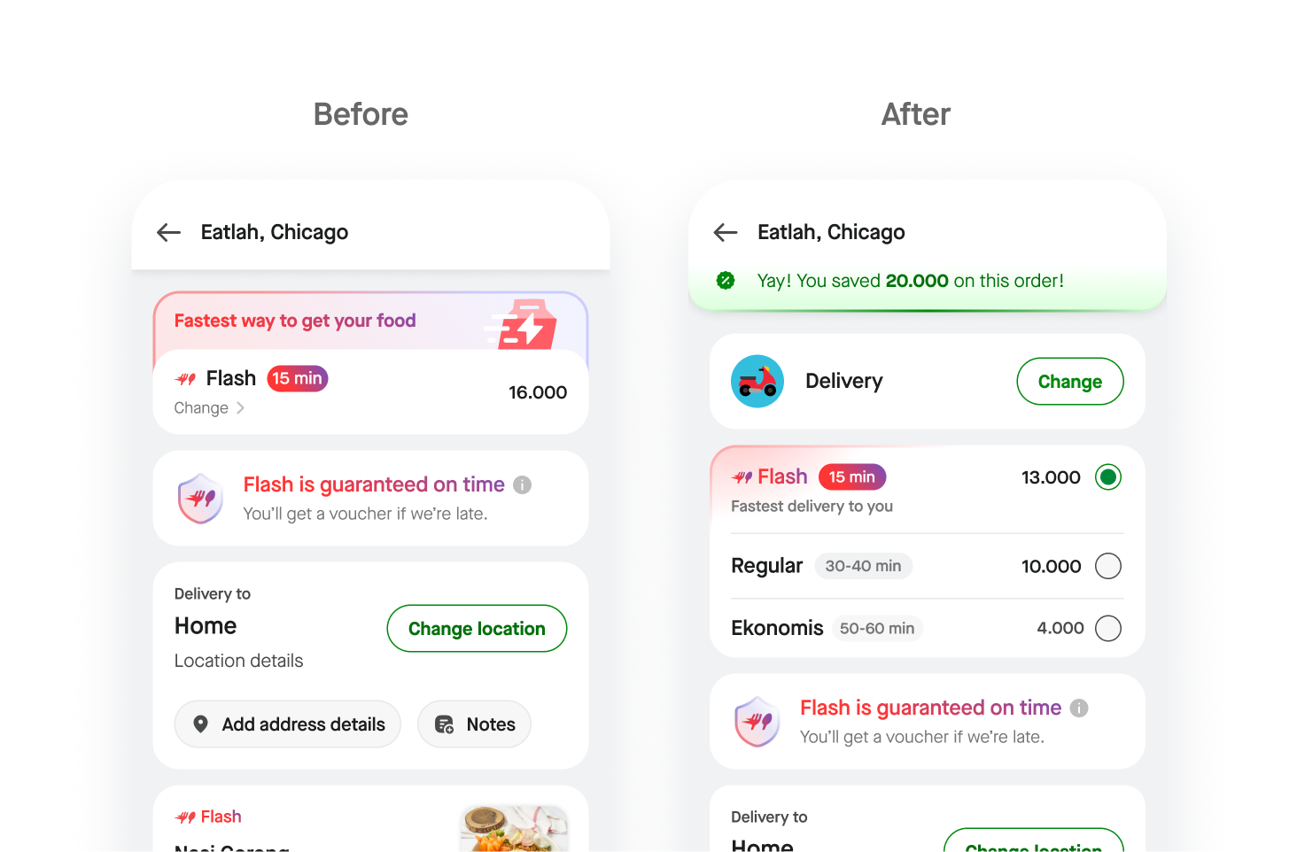 Decision 01 — Flash checkout redesign visualization